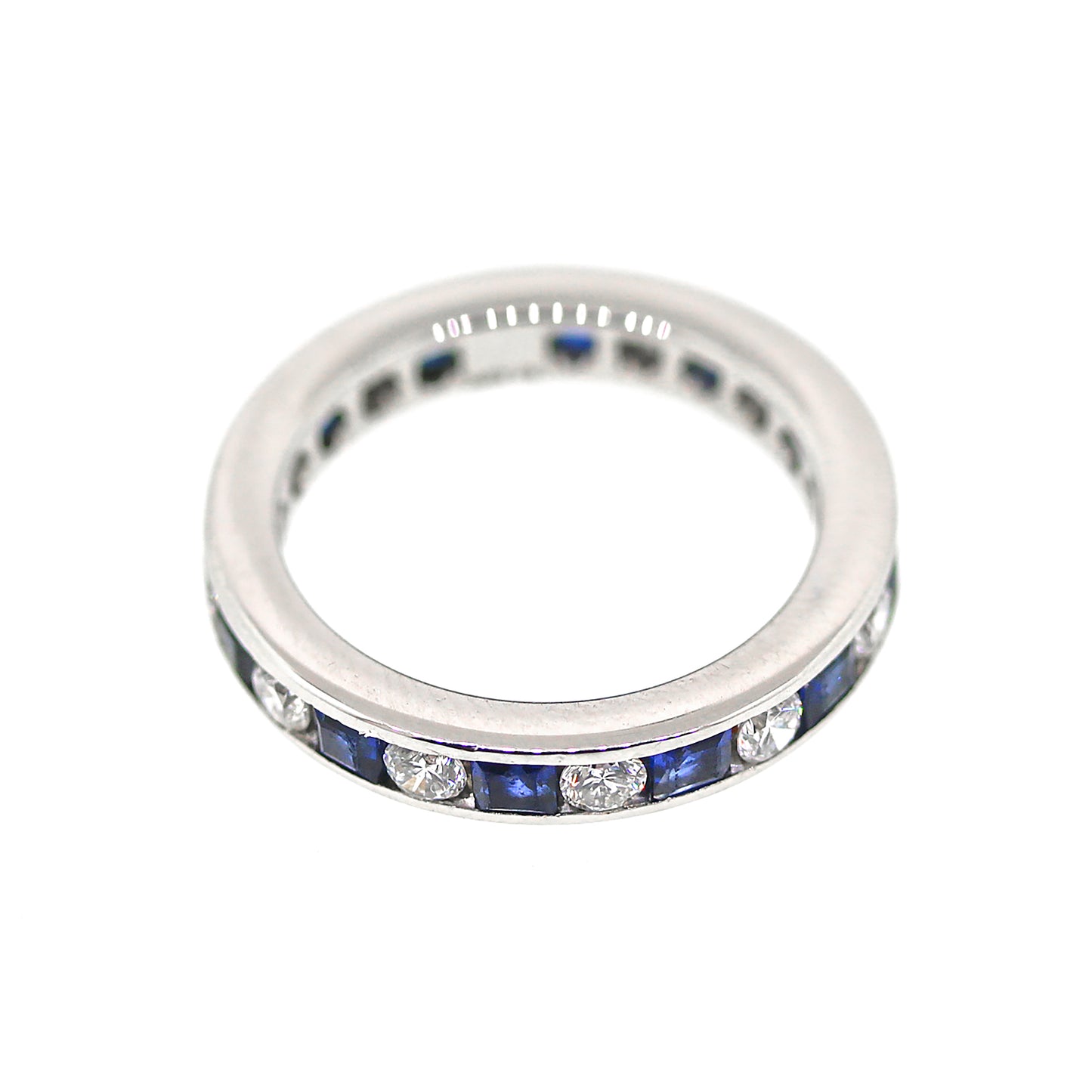 Platinum Diamond & Sapphire Eternity Ring