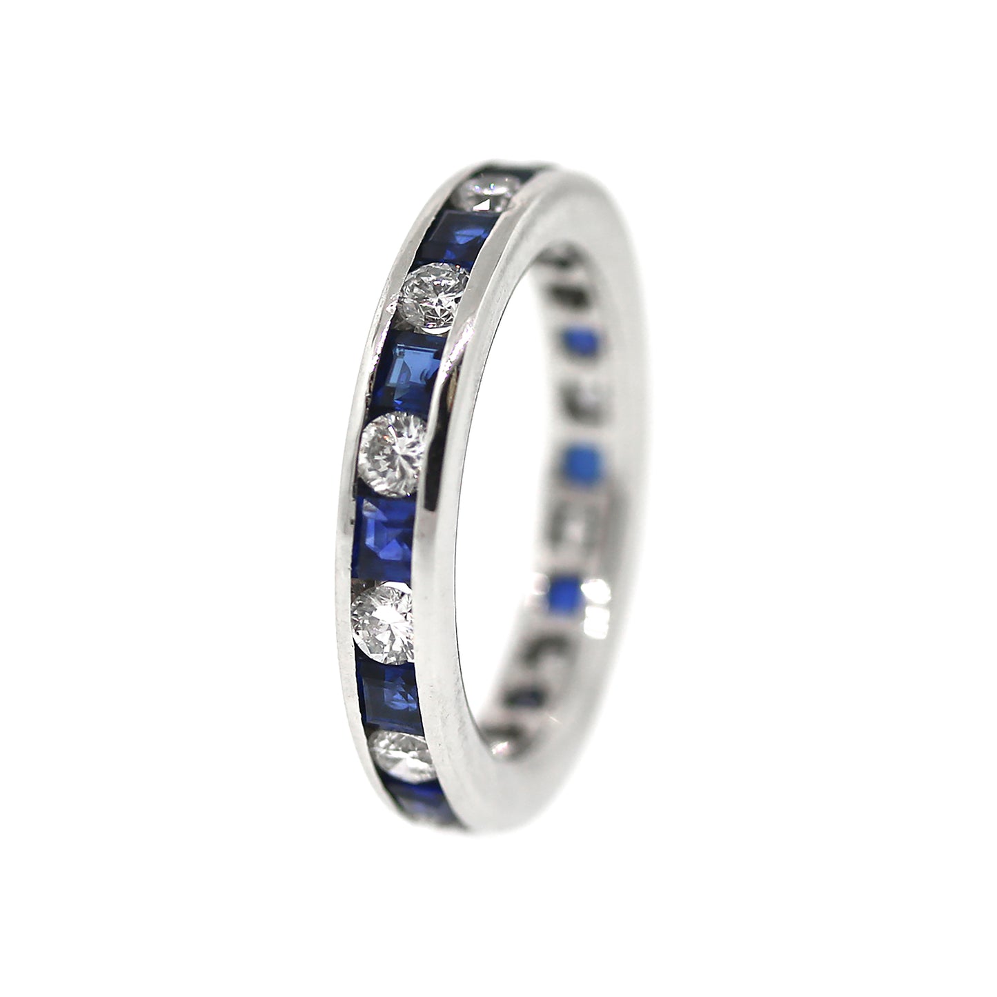 Platinum Diamond & Sapphire Eternity Ring