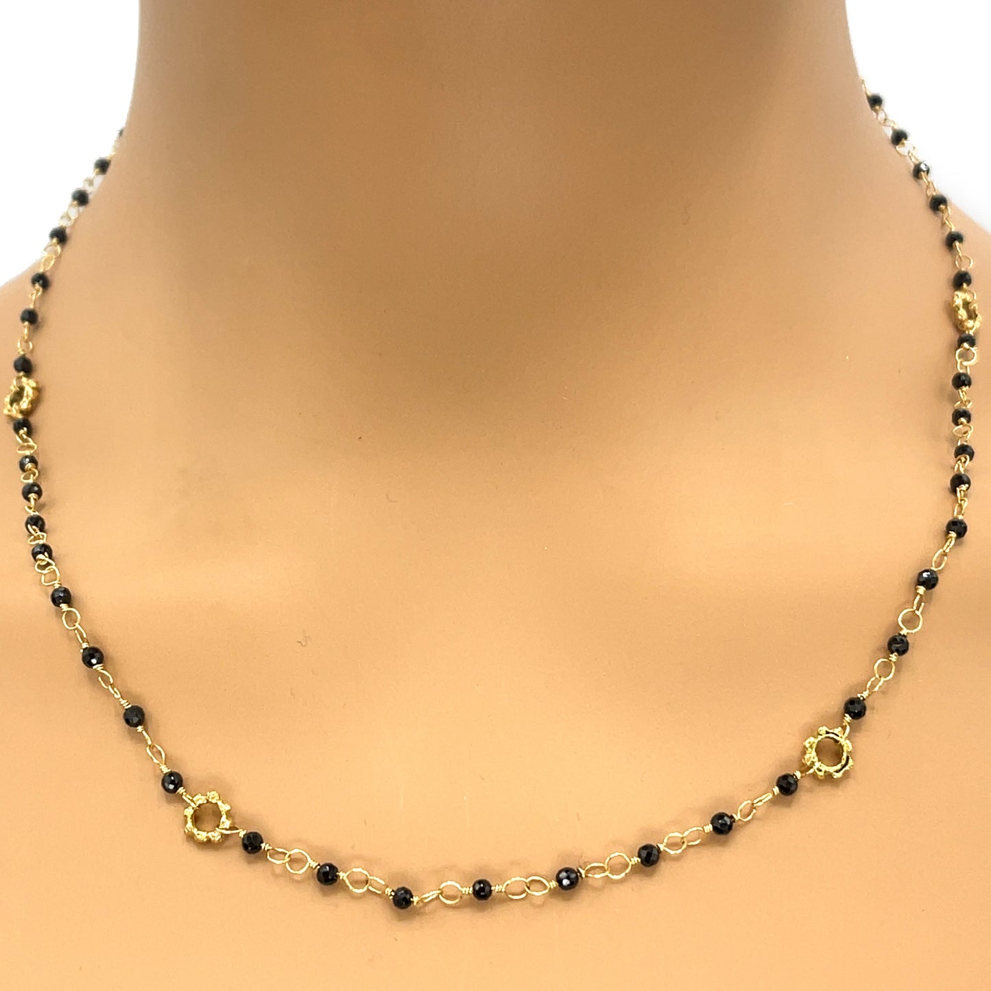 Sapphire Bead 18k Yellow Gold Necklace