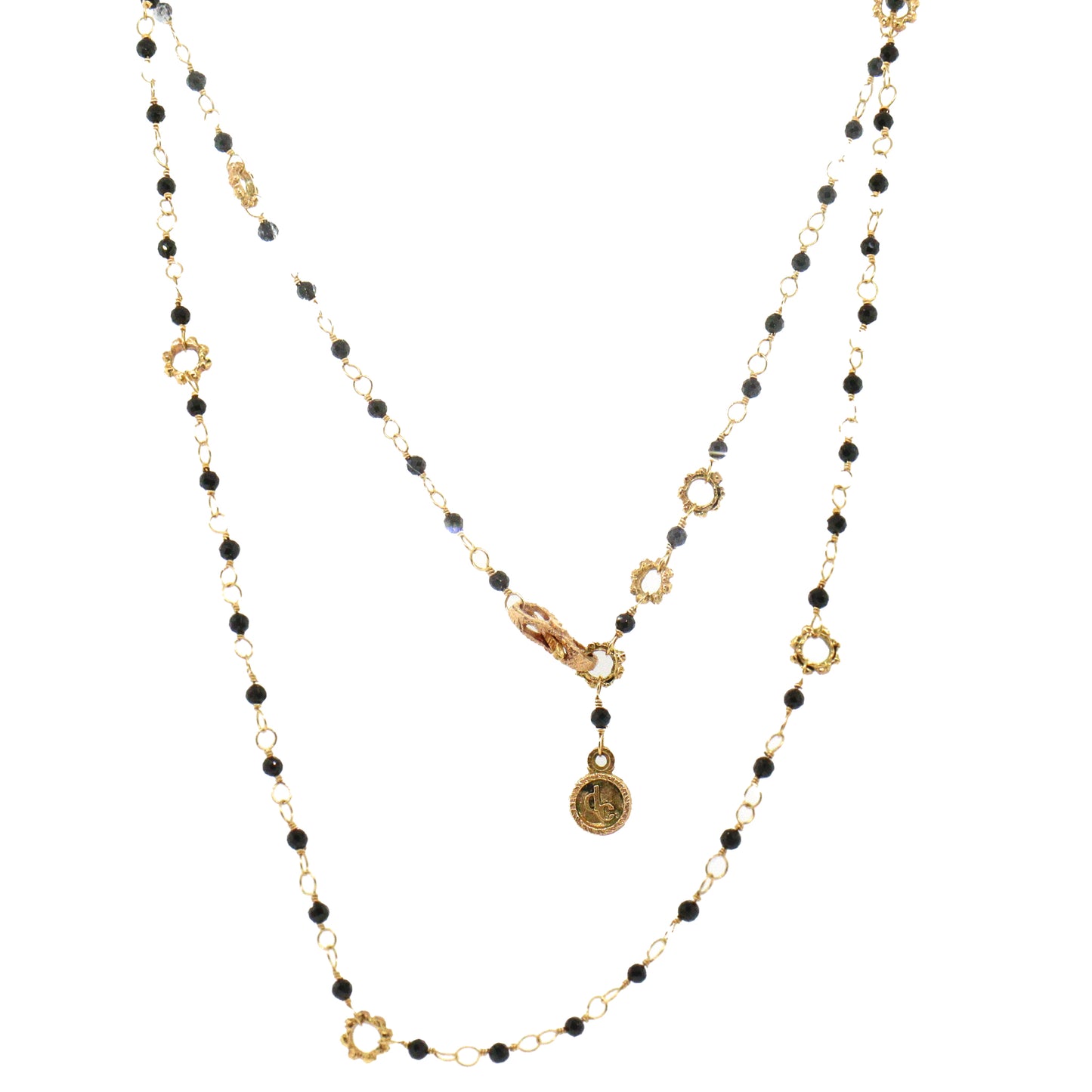 Sapphire Bead 18k Yellow Gold Necklace