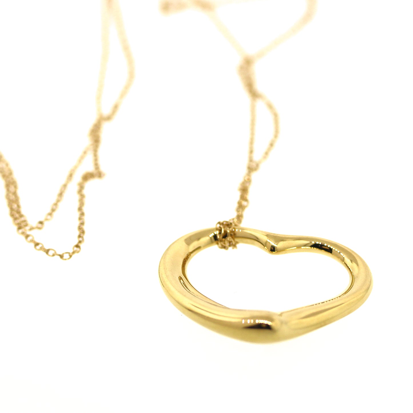Tiffany and Co. Elsa Peretti Large Open Heart Pendant Necklace