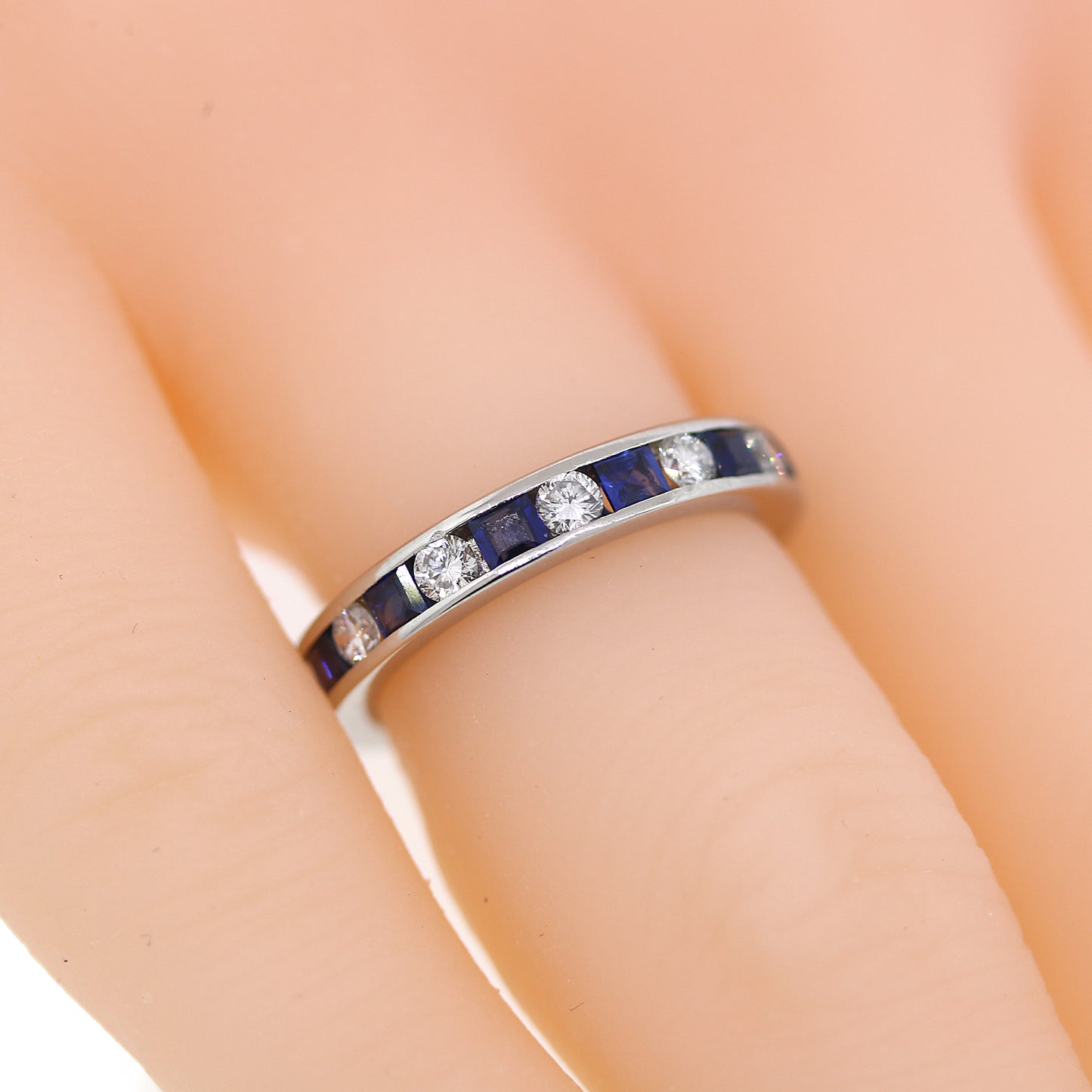 Platinum Diamond & Sapphire Eternity Ring