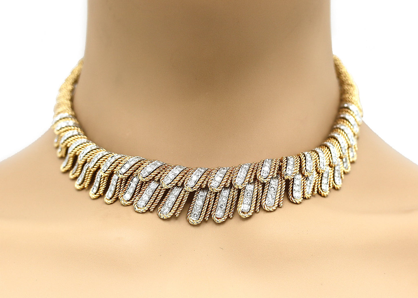 Fabulous 18k Yellow Gold Diamond Collar Necklace