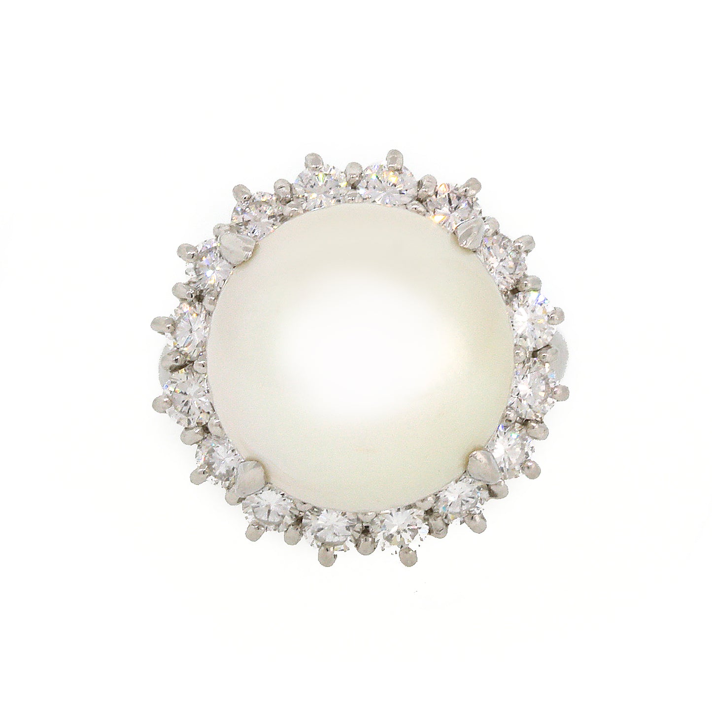 Beautiful Estate South Sea Pearl and Diamond Cocktail Ring