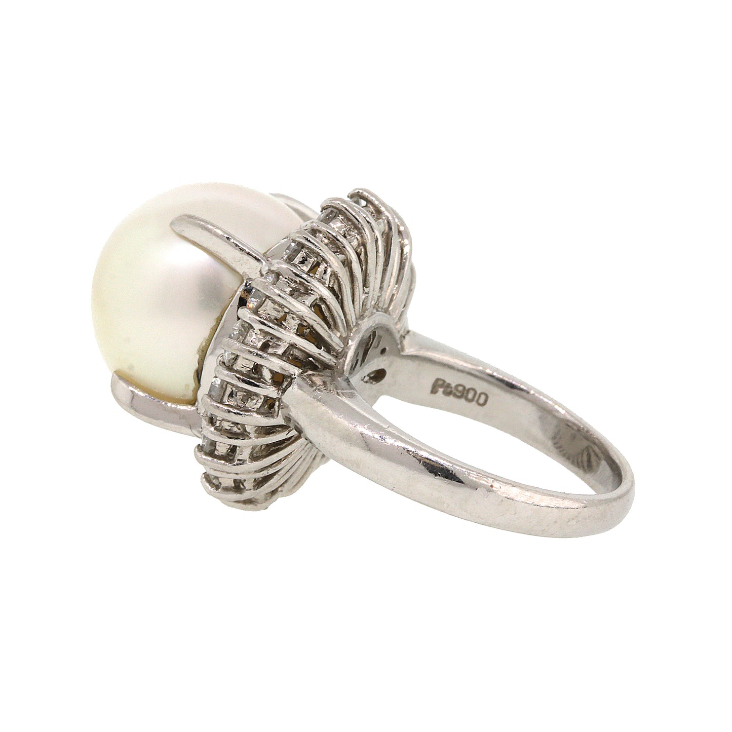 Beautiful Estate South Sea Pearl and Diamond Cocktail Ring