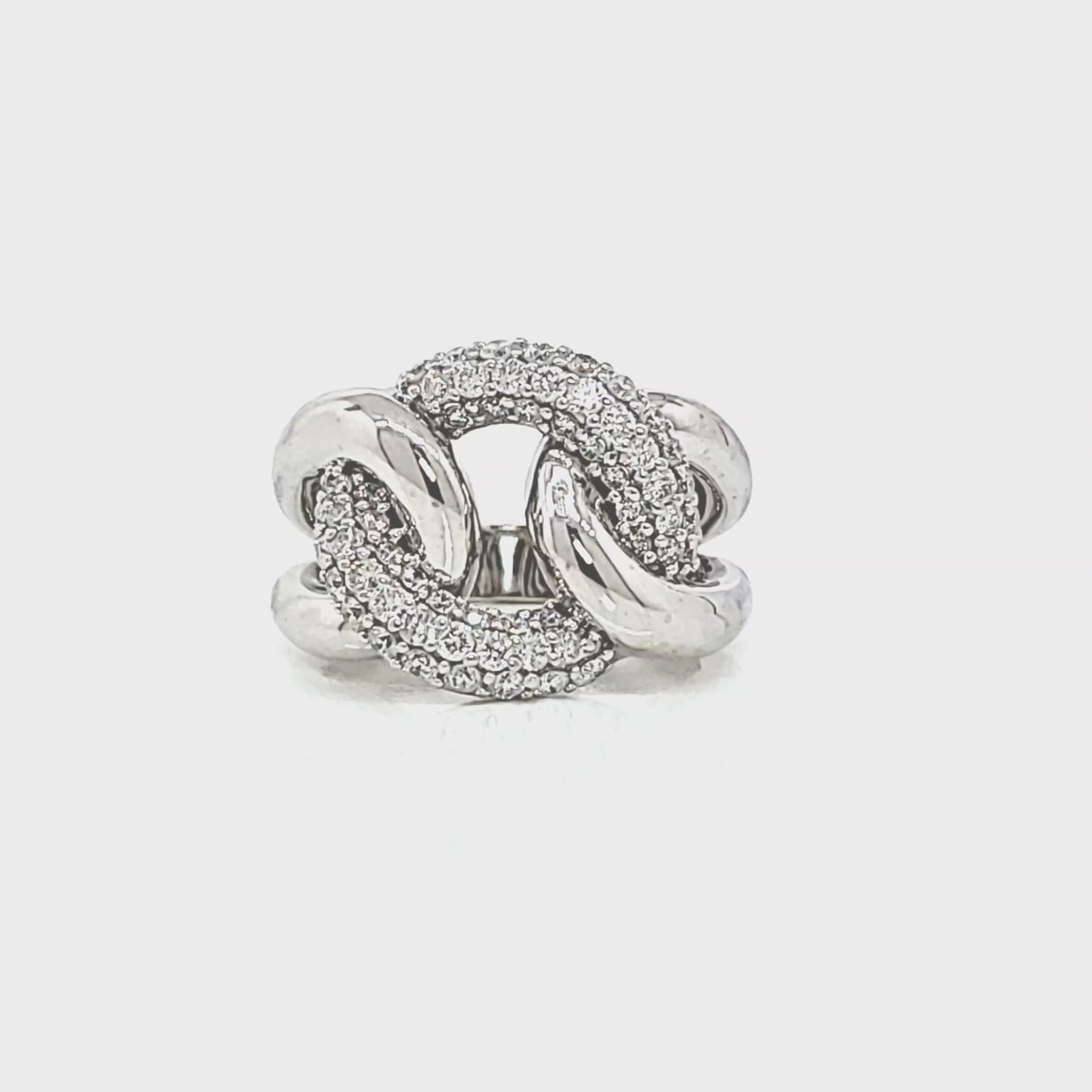 Load and play video in Gallery viewer, Pave Diamond Knot Ring in 14k Gold