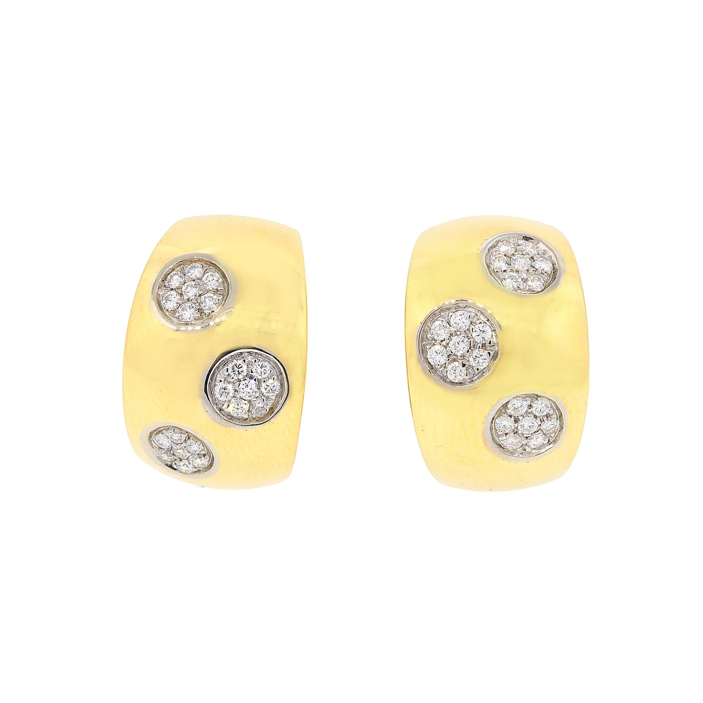 Polka Diamond Clip Earrings