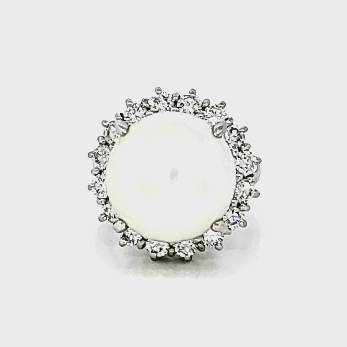 Load and play video in Gallery viewer, South Sea Pearl & Diamond Platinum Cocktail Ring