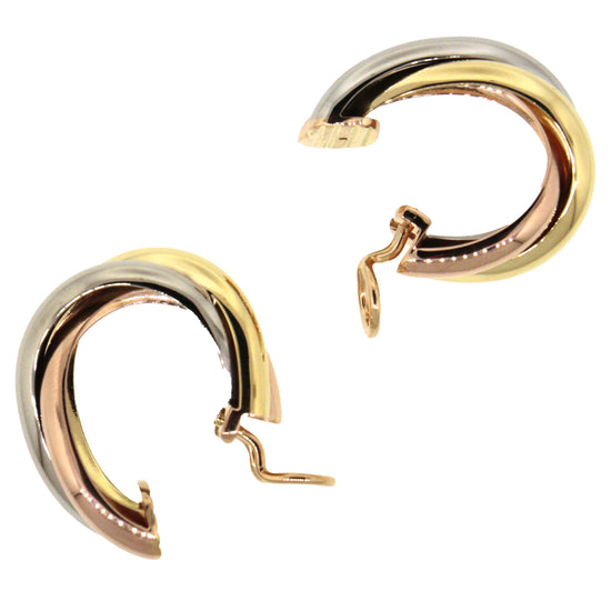 Cartier Trinity Tri-color 18k Gold Earrings