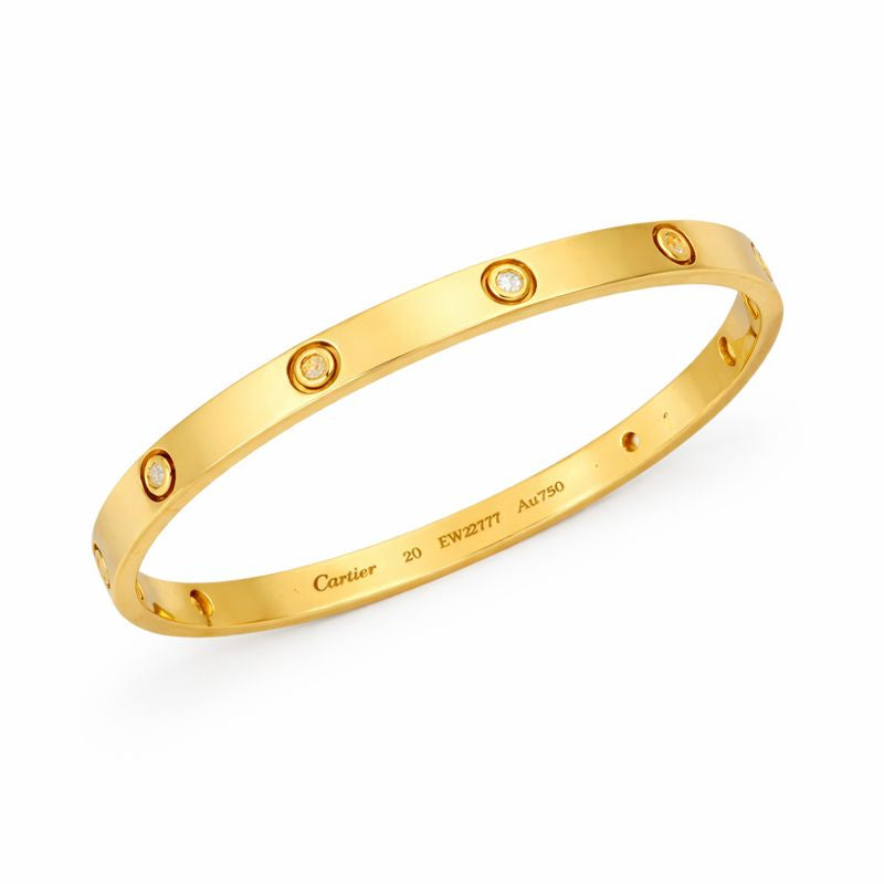 Cartier Classic Love Bracelet with 4 Diamonds in Size 20