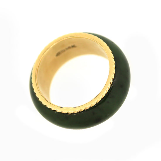 14k Yellow Gold Jade Band Ring
