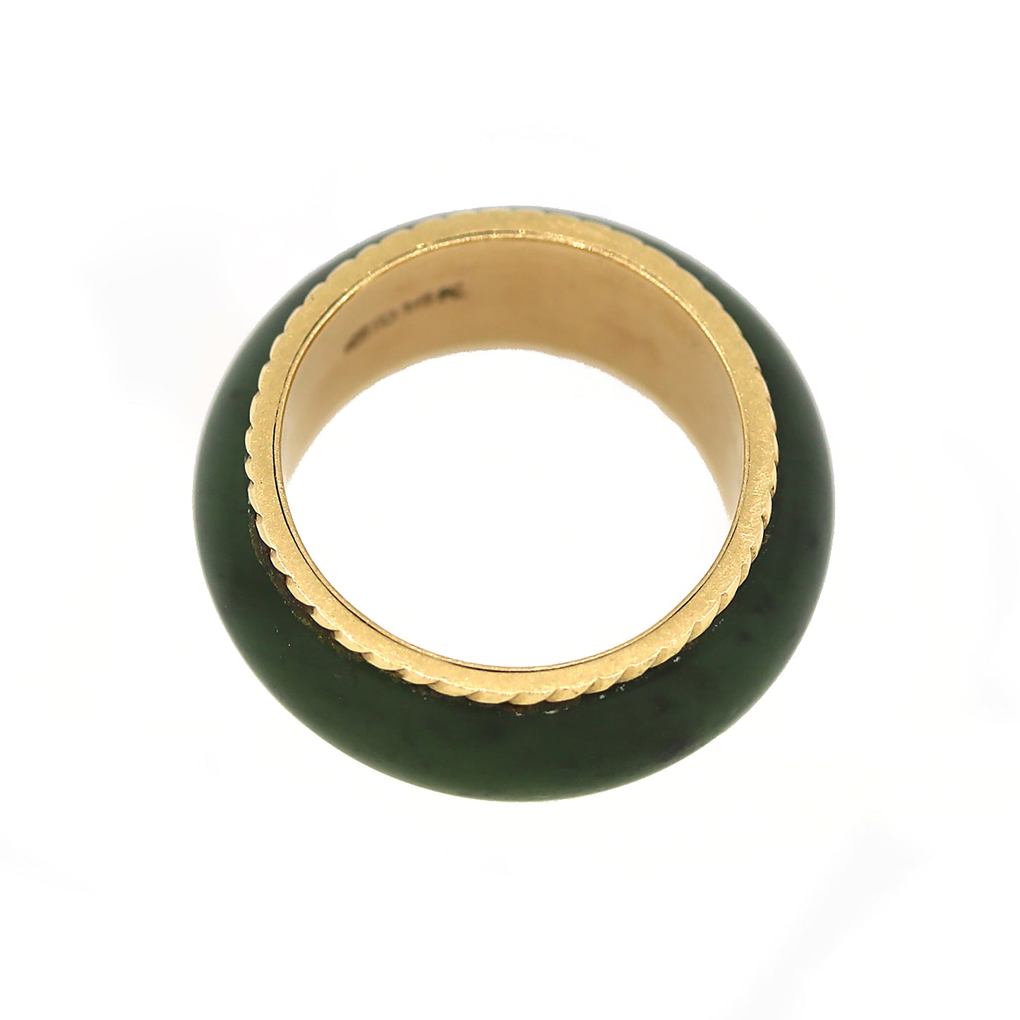 14k Yellow Gold Jade Band Ring