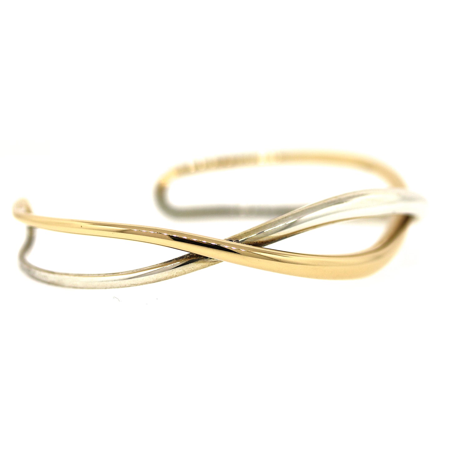 Preowned Ed Levin Wave Gold and Silver Bracelet