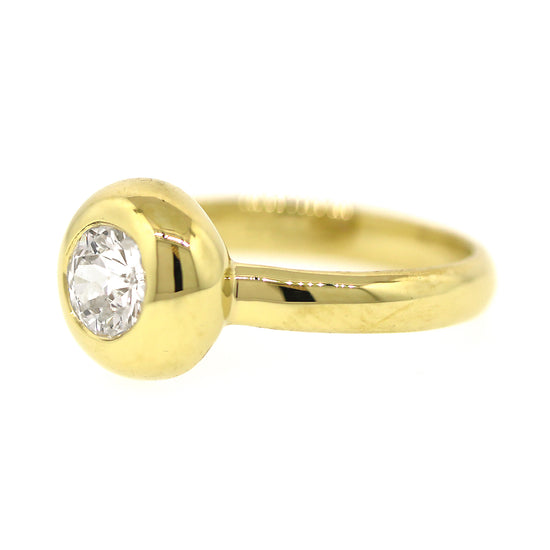 Sabel Round Brilliant Cut Diamond Bezel Set Engagement Ring