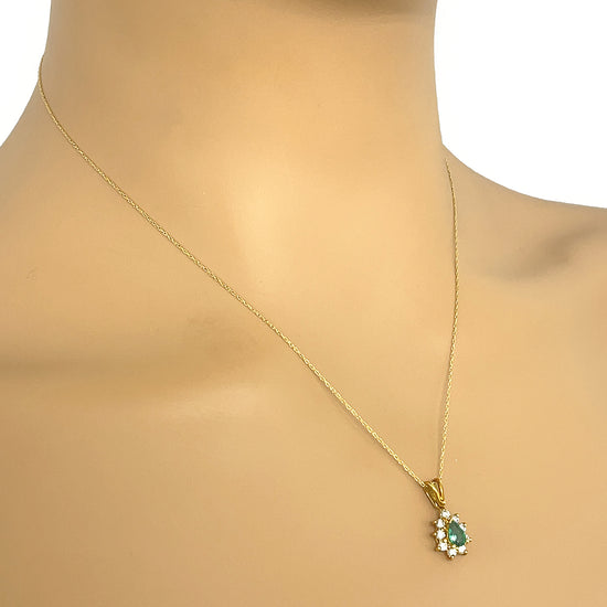 Sweet Emerald and Diamond Pendant