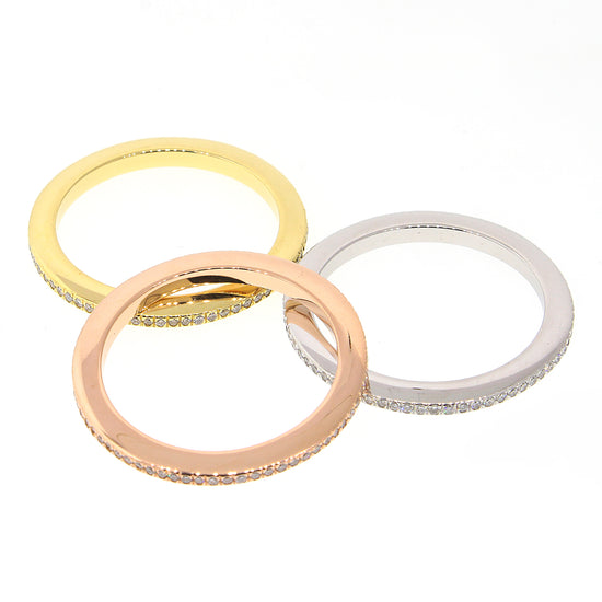 Multi-tone Gold Diamond Stackable Ring