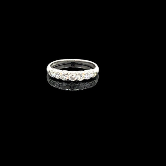 Platinum 7 Stone Transitional Diamond Band Ring Size 6.75