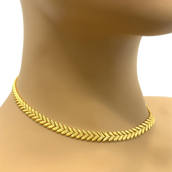 14k Yellow Gold V-Link Necklace