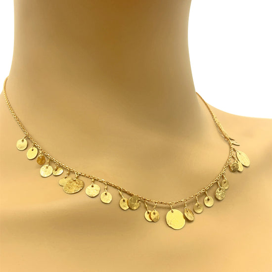 18k Yellow Gold Disc Necklace