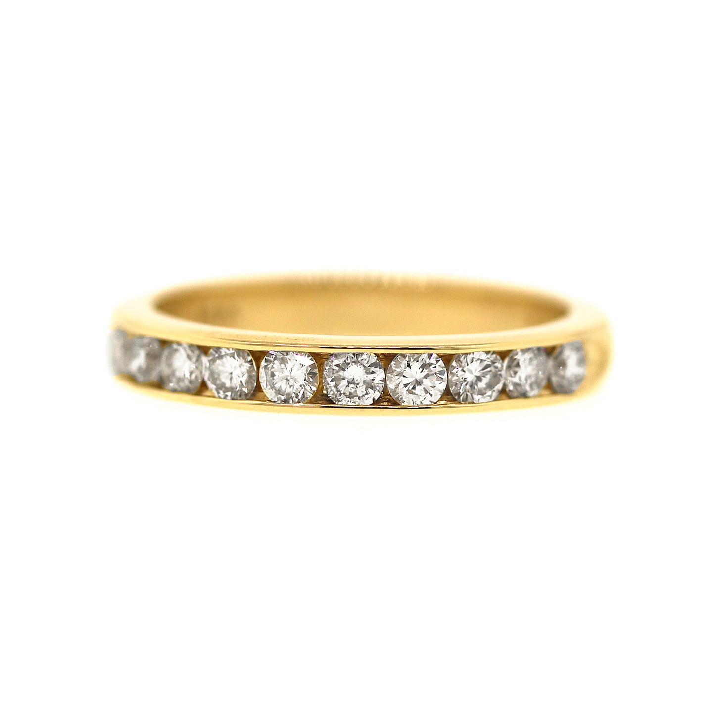 Diamond Channel-Set Pave Band Wedding Ring Size 5.75