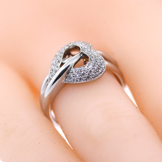 Diamond Studded Heart Ring in 14k Gold