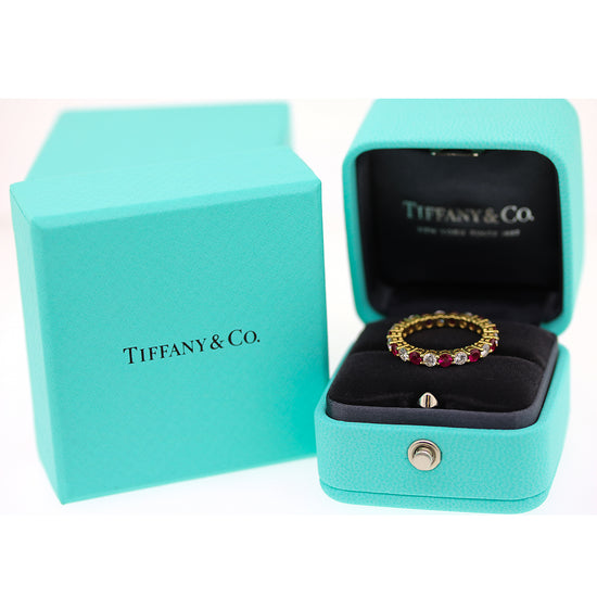 Preowned Tiffany and Co. Ruby and Diamond Forever Ring