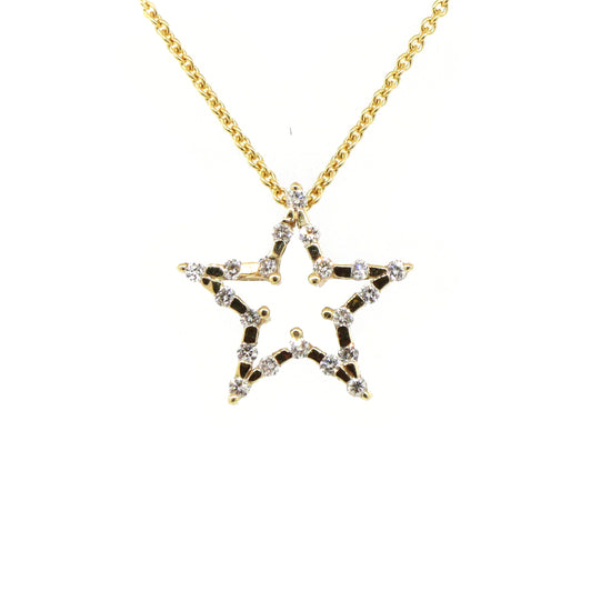 14 kt Yellow Gold Diamond Star Pendant - Chain not included