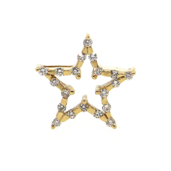 14 kt Yellow Gold Diamond Star Pendant - Chain not included