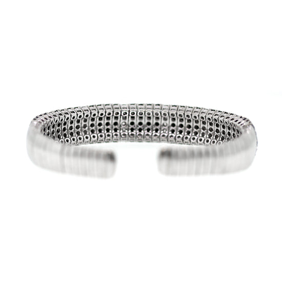 Black & White Diamond Cuff Bracelet in 18k White Gold