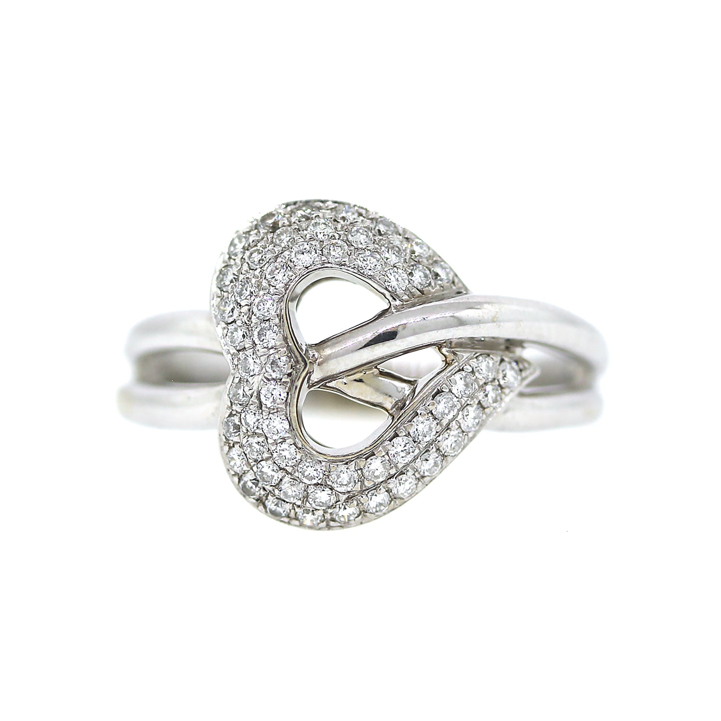 Diamond Studded Heart Ring in 14k Gold