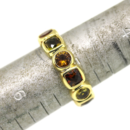 Preowned David Yurman Chiclet with Citrine and Peridot Ring in 18k Yellow Gold