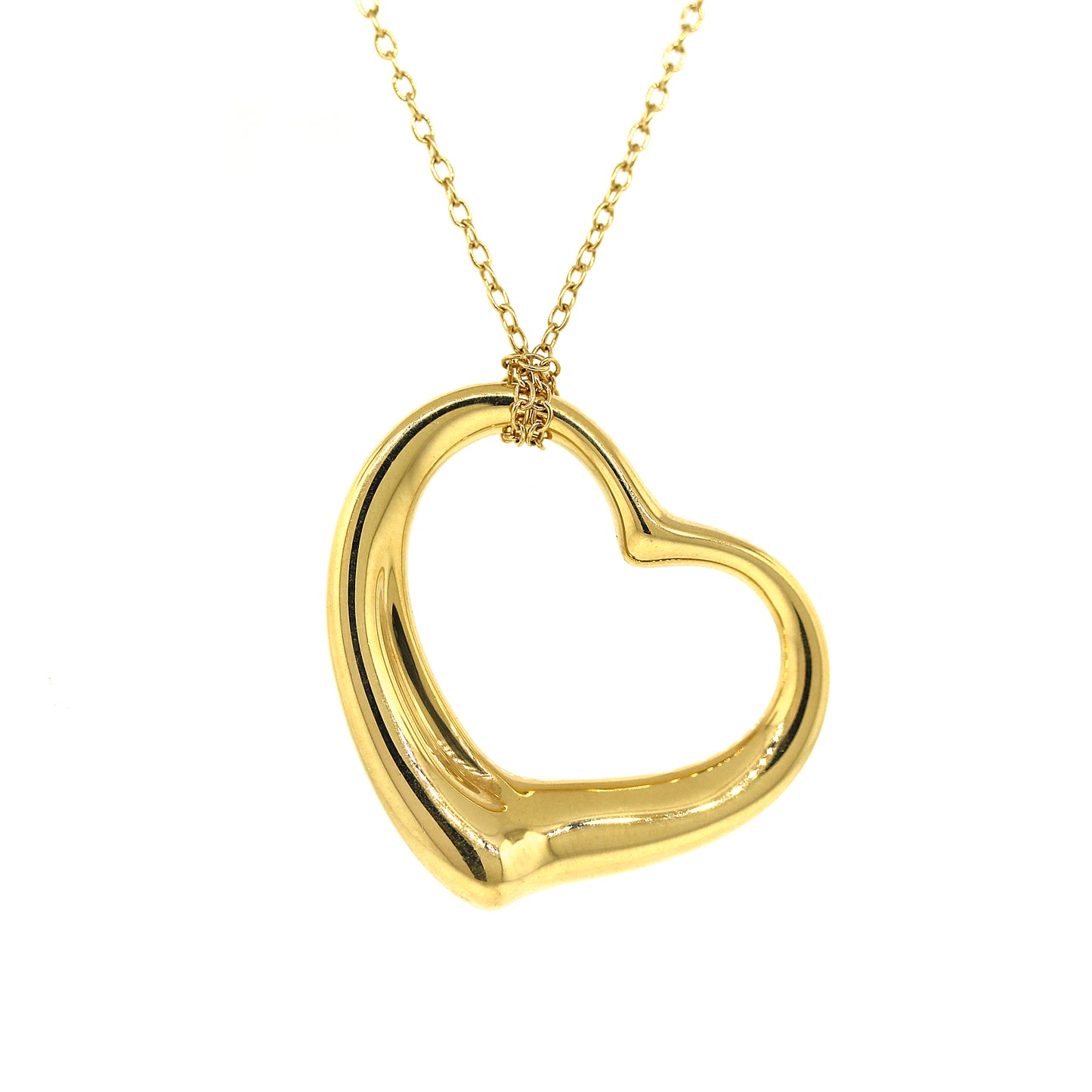 Tiffany and Co. Elsa Peretti Large Open Heart Pendant Necklace
