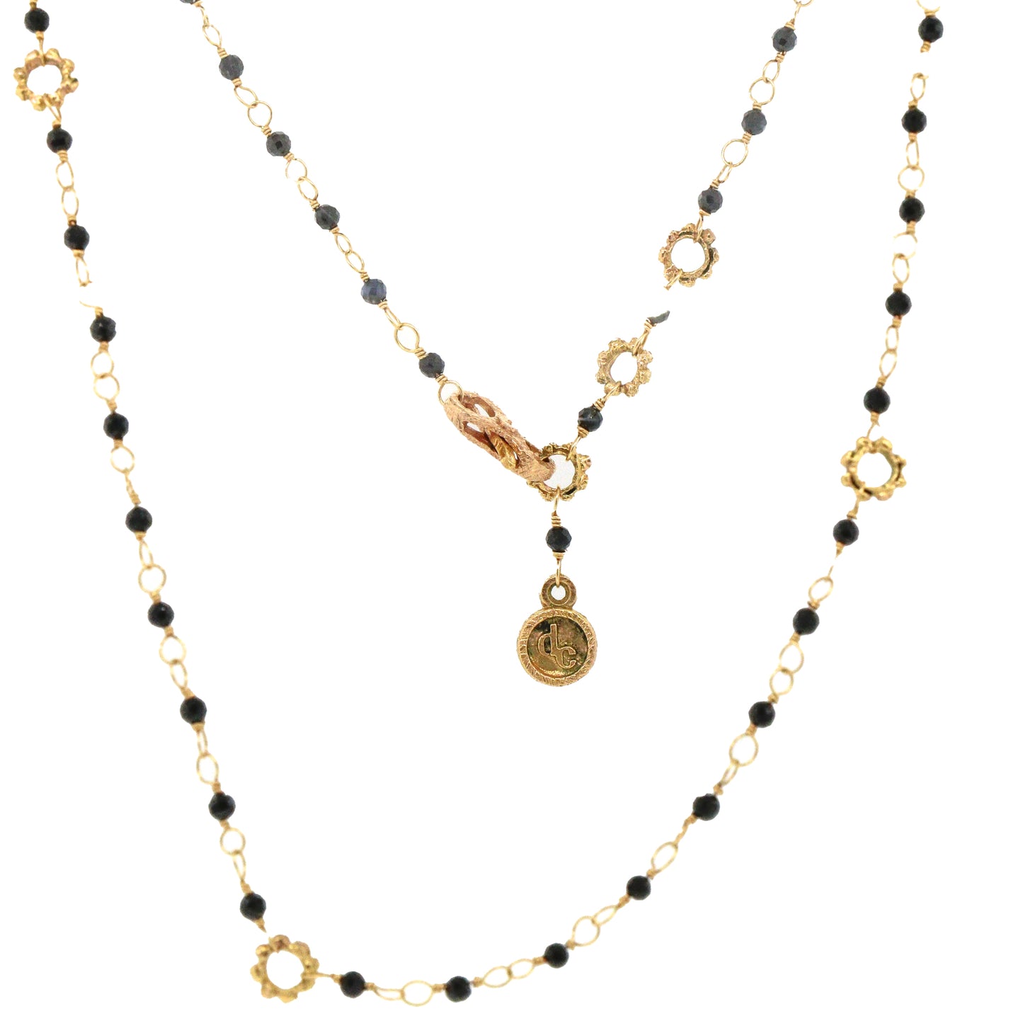 Sapphire Bead 18k Yellow Gold Necklace