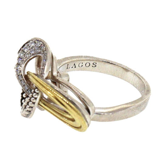 Lagos Two-Tone Piroutte Diamond Ring