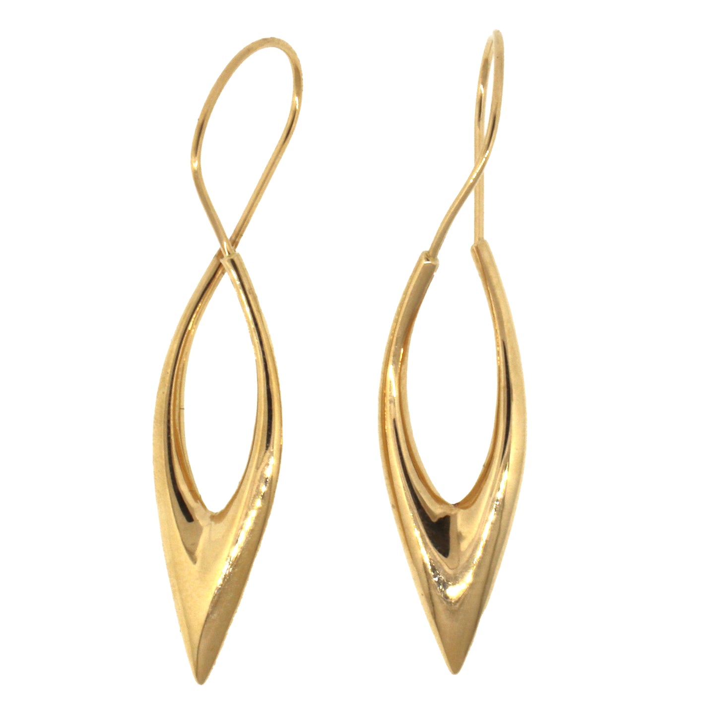 18 kt Yellow Gold Twisted Hanging Earrings