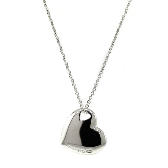 Preowned Tiffany and Co. Sterling Silver Cutout Heart Pendant Necklace