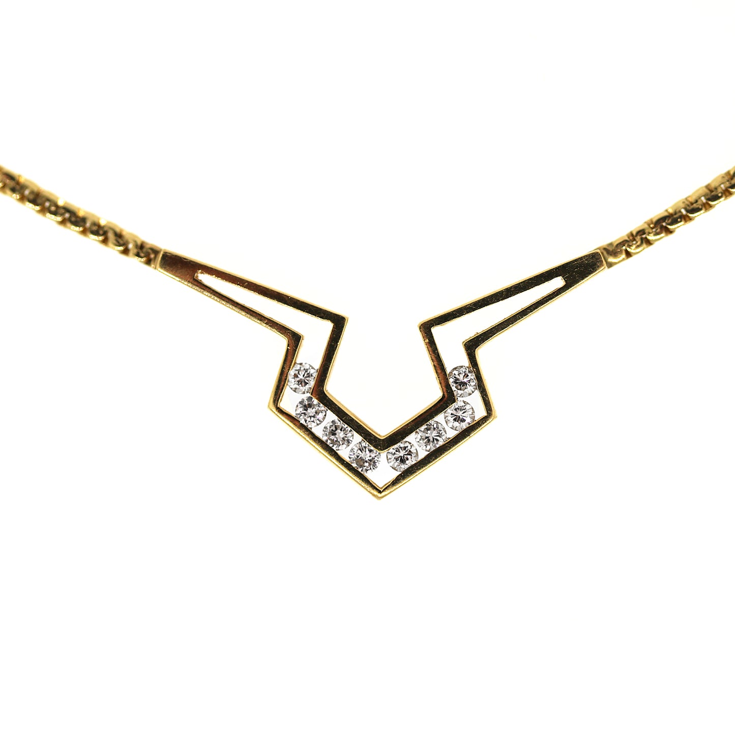 14k Yellow Gold Diamond Choker Necklace