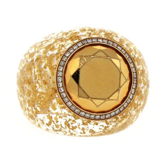 Chopard Diamond Resin Ring in 18k Yellow Gold