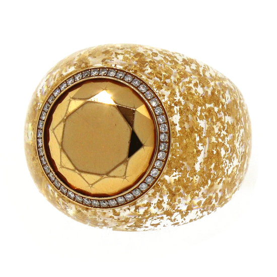 Chopard Diamond Resin Ring in 18k Yellow Gold