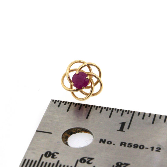 14k Yellow Gold Ruby Swirl Stud Earrings