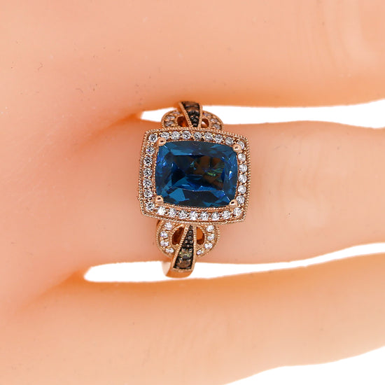 LeVian Berrylicious Blues Topaz Ring in 14k Rose Gold