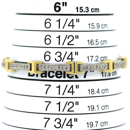 Diamond Bar Bracelet in Two Tone 14k Gold