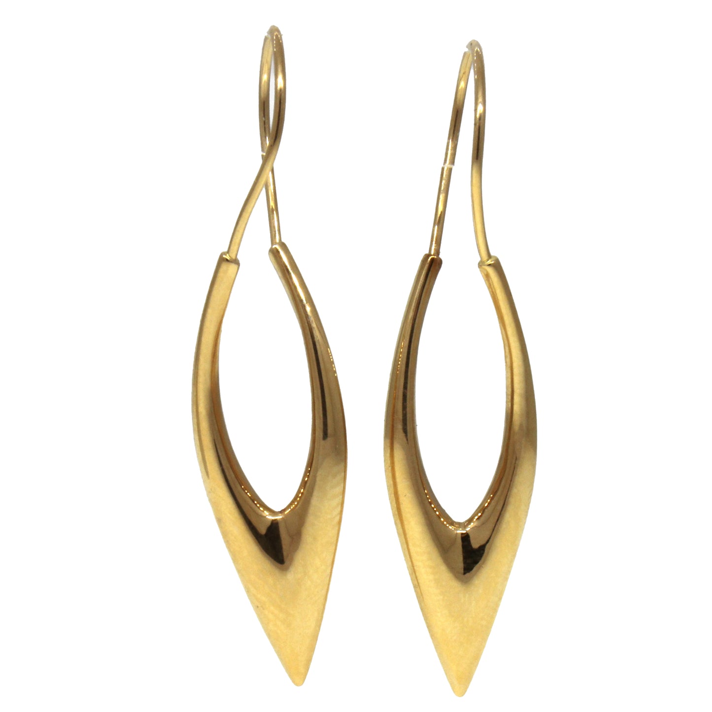 18 kt Yellow Gold Twisted Hanging Earrings