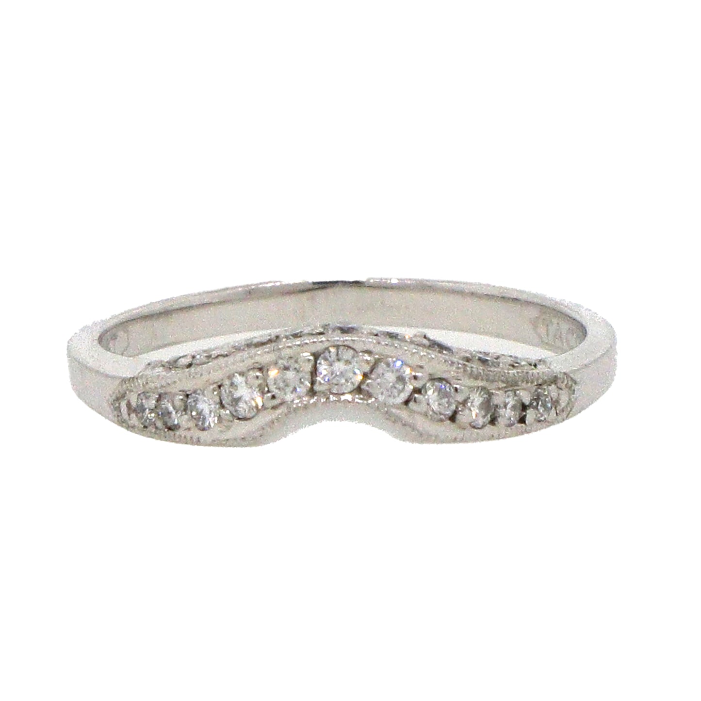 Tacori Platinum V-Shape Diamond Band Ring