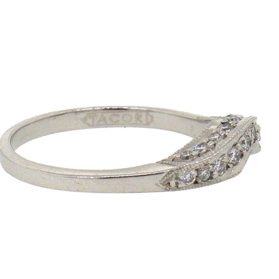 Tacori Platinum V-Shape Diamond Band Ring