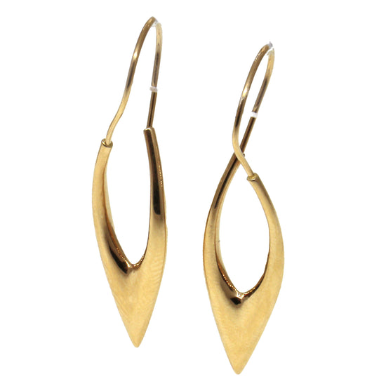 18 kt Yellow Gold Twisted Hanging Earrings