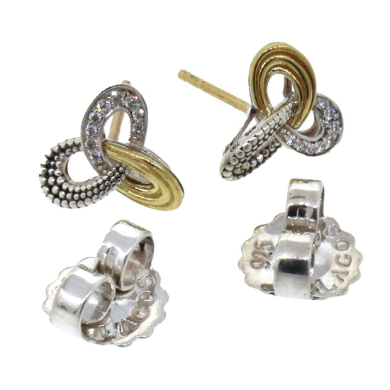 Lagos Pirouette Diamond Two-tone Earrings