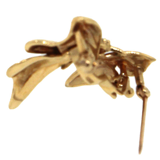 14 kt Yellow Gold Diamond Bow Brooch