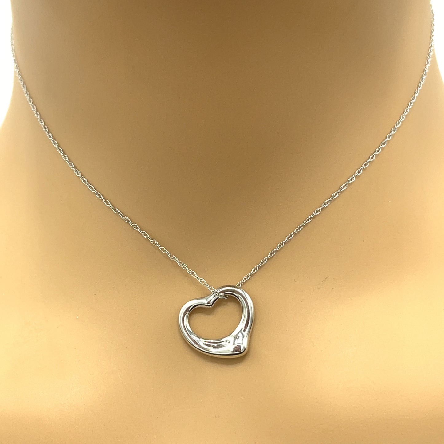 Tiffany & Co. Elsa Peretti Open Heart Silver Pendant - No Chain