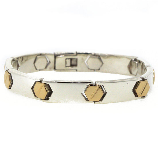 Estate Bayanihan Sterling Silver and 18k Gold Bracelet